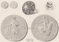 Seal, Coins, Brooch and Skull of King Robert Bruce